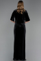 Long Black Velvet Velvet Oversized Evening Dress ABU6669
