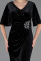 Long Black Velvet Velvet Oversized Evening Dress ABU6669