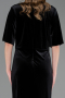 Long Black Velvet Velvet Oversized Evening Dress ABU6669