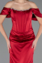 Long Burgundy Satin Mermaid Prom Dress ABU6090