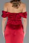 Long Burgundy Satin Mermaid Prom Dress ABU6090