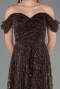 Long Brown Beaded Evening Dress ABU6659