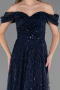 Long Navy Blue Beaded Evening Dress ABU6659