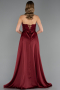Long Burgundy Beaded Evening Dress ABU6673