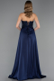 Long Navy Blue Beaded Evening Dress ABU6673
