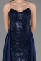 Long Navy Blue Beaded Evening Dress ABU6673