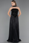 Long Black Chiffon Evening Dress ABU6533