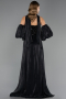 Long Black Chiffon Evening Dress ABU6533