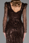 Long Brown Beaded Evening Dress ABU6660