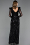 Long Black Beaded Evening Dress ABU6660