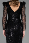 Long Black Beaded Evening Dress ABU6660
