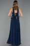 Long Navy Blue Chiffon Evening Dress ABU6665