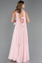 Long Powder Color Chiffon Evening Dress ABU6665