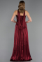 Long Burgundy Chiffon Prom Gown ABU6666