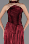 Long Burgundy Chiffon Prom Gown ABU6666