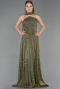 Long Olive Drab Chiffon Prom Gown ABU6666