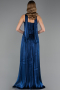 Long Navy Blue Chiffon Prom Gown ABU6666