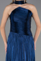 Long Navy Blue Chiffon Prom Gown ABU6666