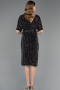 Midi Black Plus Size Cocktail Dress ABK2704