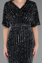 Midi Black Plus Size Cocktail Dress ABK2704