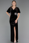 Long Brown Velvet Velvet Oversized Evening Dress ABU4317
