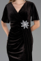 Long Brown Velvet Velvet Oversized Evening Dress ABU4317
