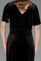 Long Brown Velvet Velvet Oversized Evening Dress ABU4317