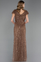 Long Copper Beaded Plus Size Evening Dress ABU6672