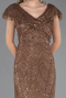 Long Copper Beaded Plus Size Evening Dress ABU6672