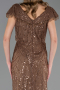 Long Copper Beaded Plus Size Evening Dress ABU6672