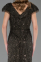 Long Olive Drab Beaded Plus Size Evening Dress ABU6672