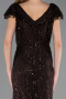 Long Brown Beaded Plus Size Evening Dress ABU6672