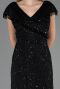 Long Black Beaded Plus Size Evening Dress ABU6672