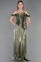 Long Olive Drab Chiffon Prom Gown ABU6674
