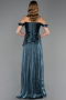 Long Oil Green Chiffon Prom Gown ABU6674