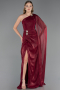 Long Burgundy Chiffon Evening Dress ABU6675