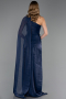 Long Navy Blue Chiffon Evening Dress ABU6675