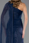 Long Navy Blue Chiffon Evening Dress ABU6675