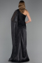 Long Black Chiffon Evening Dress ABU6675