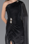 Long Black Chiffon Evening Dress ABU6675