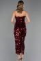 Long Burgundy Scaly Evening Dress ABU6676