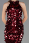 Long Burgundy Scaly Evening Dress ABU6676