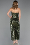 Long Olive Drab Scaly Evening Dress ABU6676