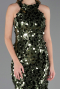 Long Olive Drab Scaly Evening Dress ABU6676
