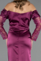 Long Plum Satin Plus Size Evening Dress ABU5831