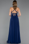 Long Navy Blue Chiffon Prom Gown ABU6677
