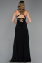 Long Black Chiffon Prom Gown ABU6677