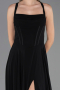 Long Black Chiffon Prom Gown ABU6677