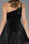 Long Black Chiffon Prom Gown ABU6678