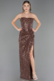 Long Copper Beaded Evening Dress ABU6679